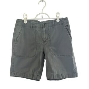 LL Bean Chino Shorts‎ Women's Size 4 Gray Favorite Fit Straight Cotton Casual